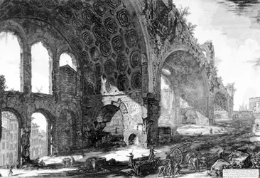 View of the Basilica of Maxentius and Constantine, from the 